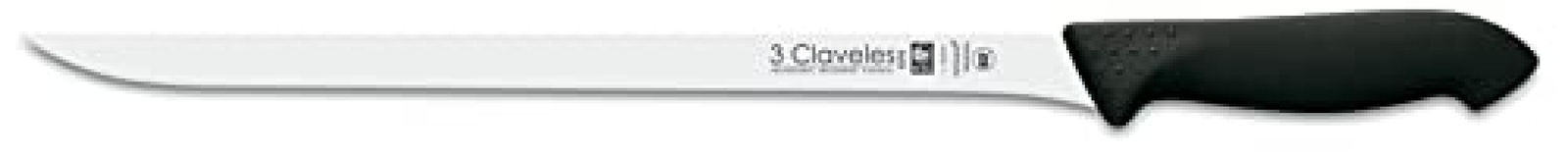 3 Claveles Cuchillo jamonero Proflex de 30 cm, Acero Inoxidable, Negro