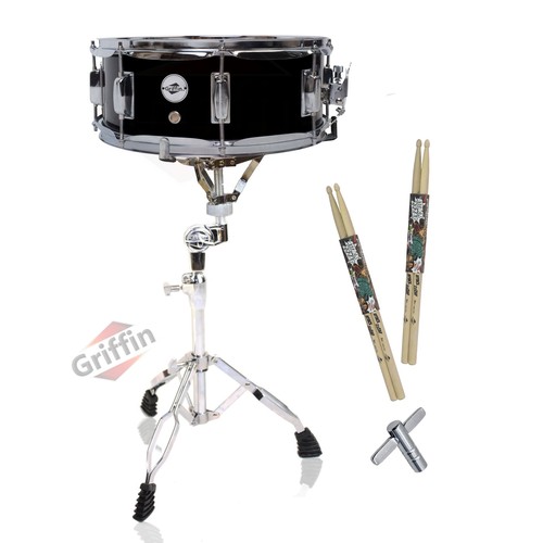 GRIFFIN Snare Drum Kit + Snare Stand, 2 Pairs Maple Wood Drum Sticks