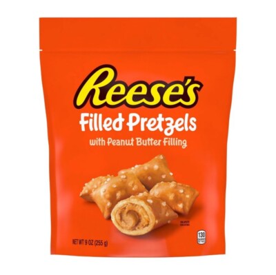  New Exclusive Reeses Filled Pretzels Peanut Butter Crunch Salt Snack Bag 9oz