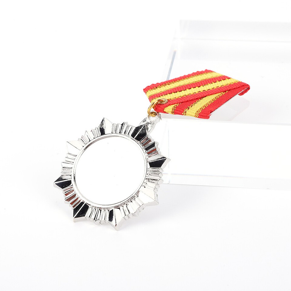 5cm Silver Medal with Neck Ribbon Award Medals for Marathon Ball Sports