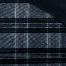 Reversible Super Soft Cuddle Fleece Fabric Material - CHECK NAVY