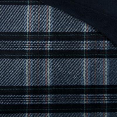 Wendestoff superweiches Kuschel Fleece Material - KARO MARINE
