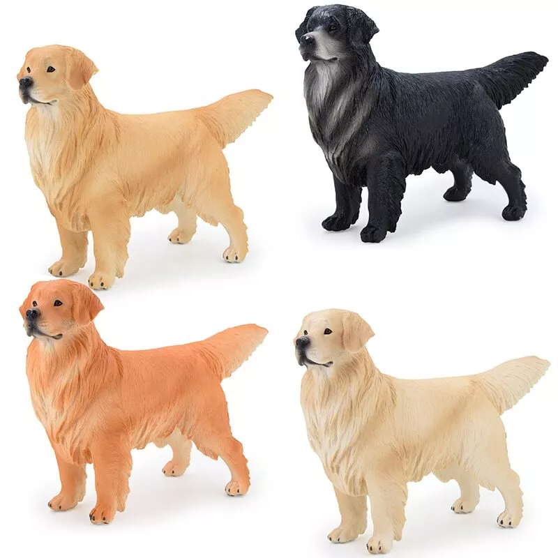 Realistic Large Dog Figures Playset Golden Retriever Figurines