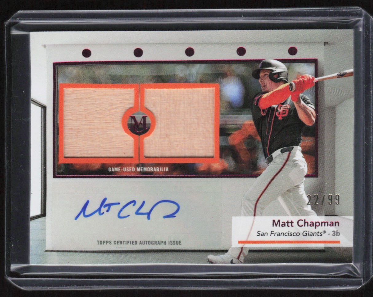 2024 Topps Museum Collection Matt Chapman Dual Auto Relic Pink /99 SWDRA-MC