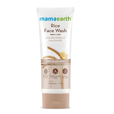 Mamaearth Rice Face Wash With Rice Water 100 ML & Free Shipping