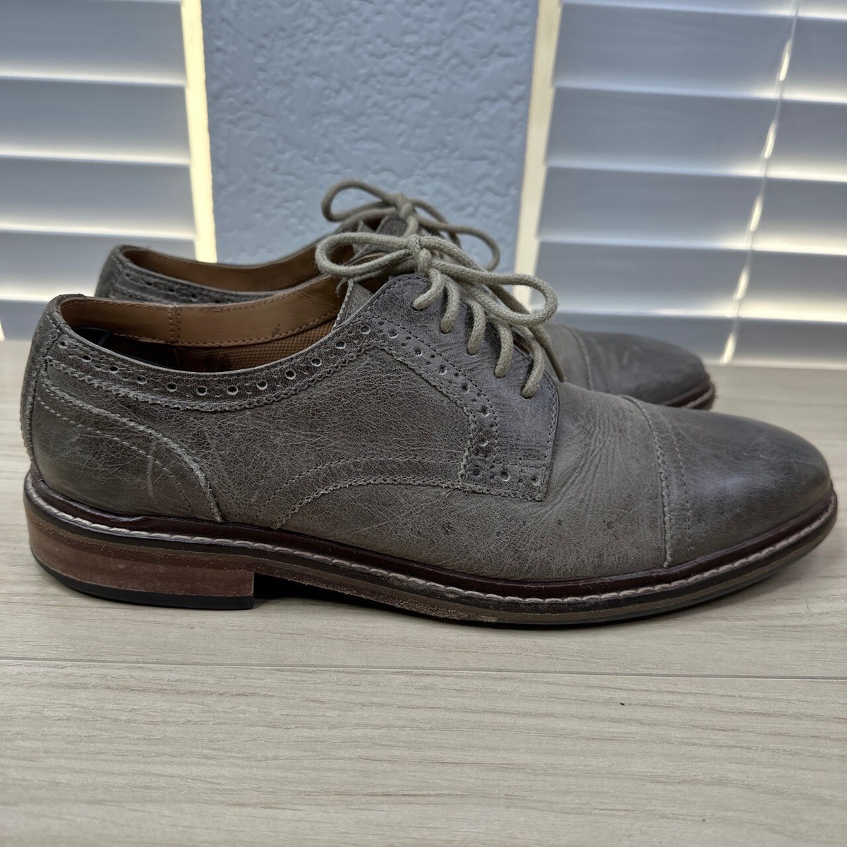 Cole Haan Gray Leather Oxford Shoes with Broguing Cole Haan Launches Future-Facing ZeroGrand Oxford Brogue main image 3