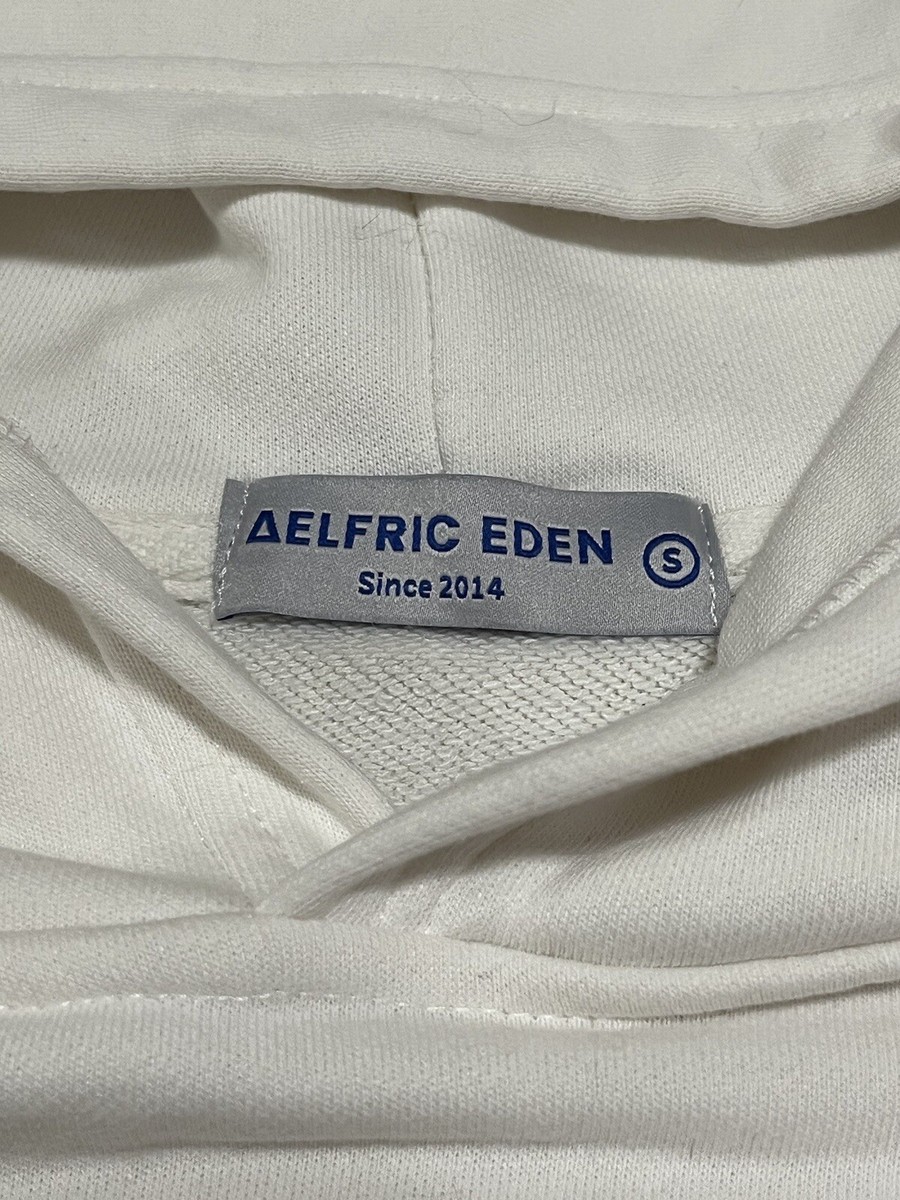 Aelfric Eden Hoodie Mens Small White Fleece Cherry Print