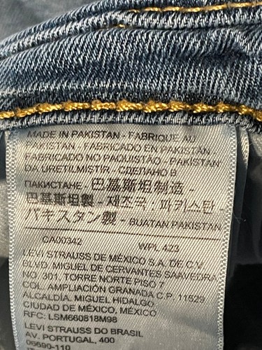 Levi's Jeans Hombre 34 x 30 505 Recto Desgastado Trabajo Azul - Imagen 14 de 15