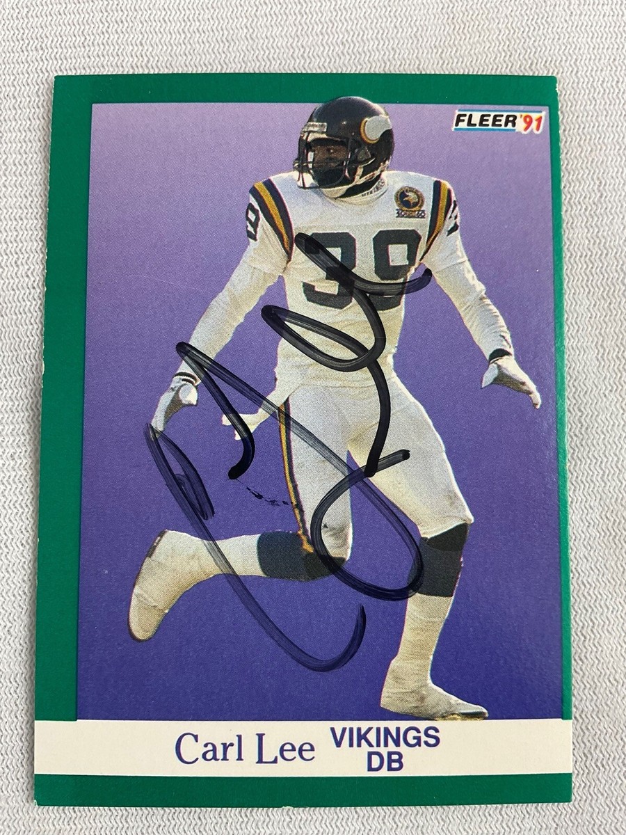 NFL 1991 Fleer AUTOGRAPHED Football Card #285-CARL LEE, Minnesota