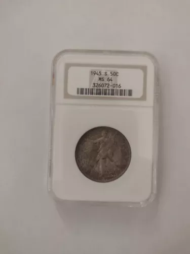 1945-S Walking Liberty Half Dollar NGC MS 64  Nice toning