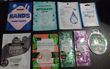 NEW LOT of 9 assorted face hand  eye masks bubble peel off