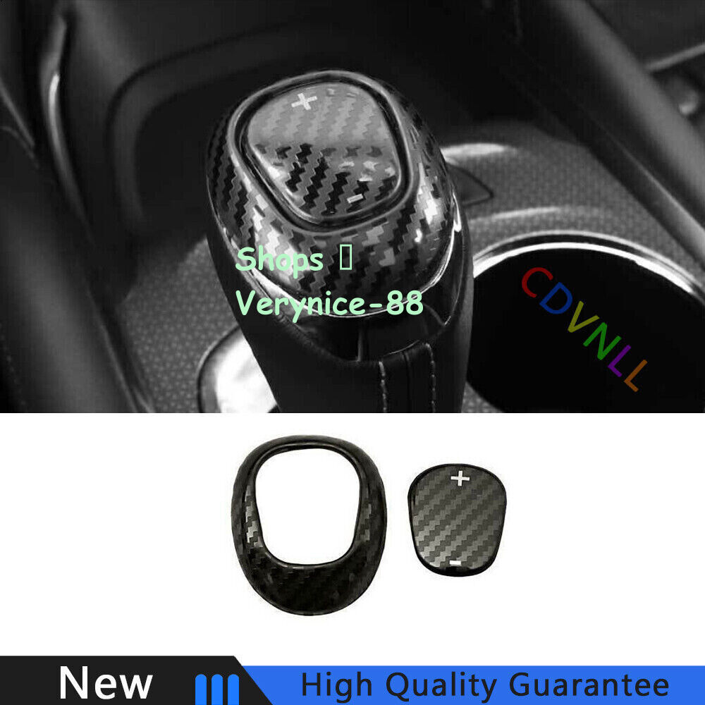 For Chevrolet Malibu 16-21 Steel Carbon Fiber Gear Shift Knob Shifter Lever Trim