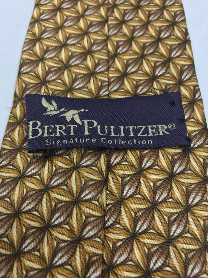 Corbata BERT PULITZER 100% Seda Ámbar Marrón EE. UU. 57" Foto 2 de 3