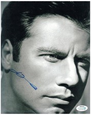 John Travolta Signed Autographed 8x10 b/w Close-Up Photo ACOA