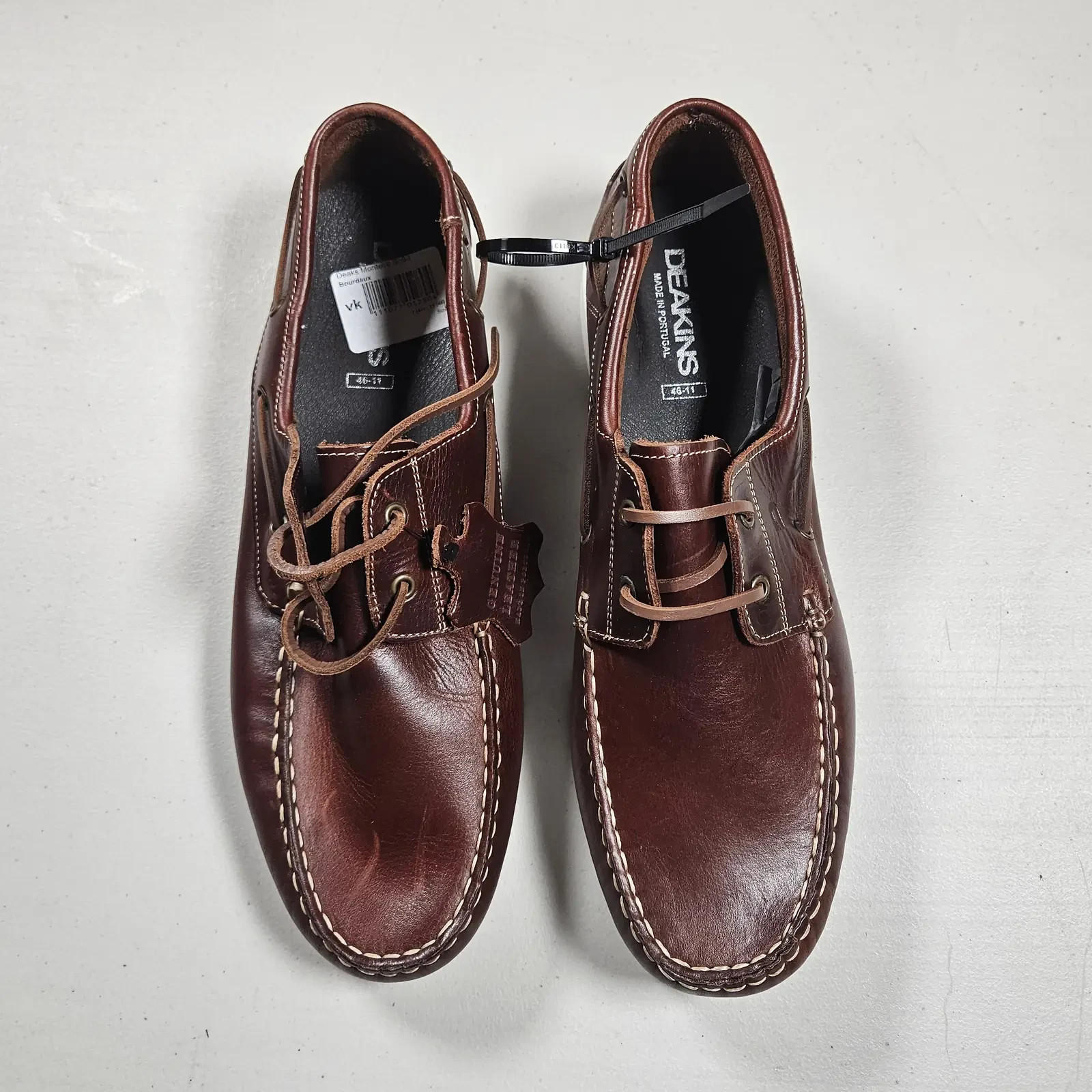 Deakins Monteiro Mens UK 11 Brown Leather Boat Shoes Deck Loafers EU 46 image 2