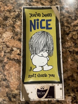 Vintage Houze Art  You ve Been Nice  Pt. Marion, PA 1960s Rectangular Glass Tray