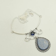 Lapis Lazuli Tanzanite Gemstone Ethnic Handmade Necklace Jewelry 18 Gms AN 27963