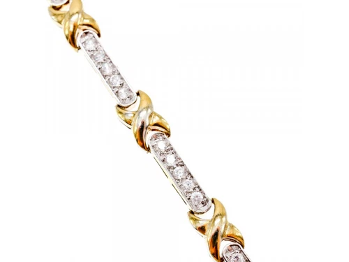 VALENTINO BRACCIALE ARGENTO 925 PLACCATO ORO ZIRCONI MISURA 7 5 IN