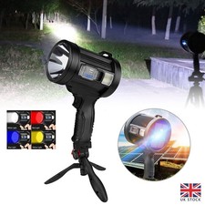 LED Searchlight Spotlight Hand Held Torch Light Camping Rechargeable w/Bracket