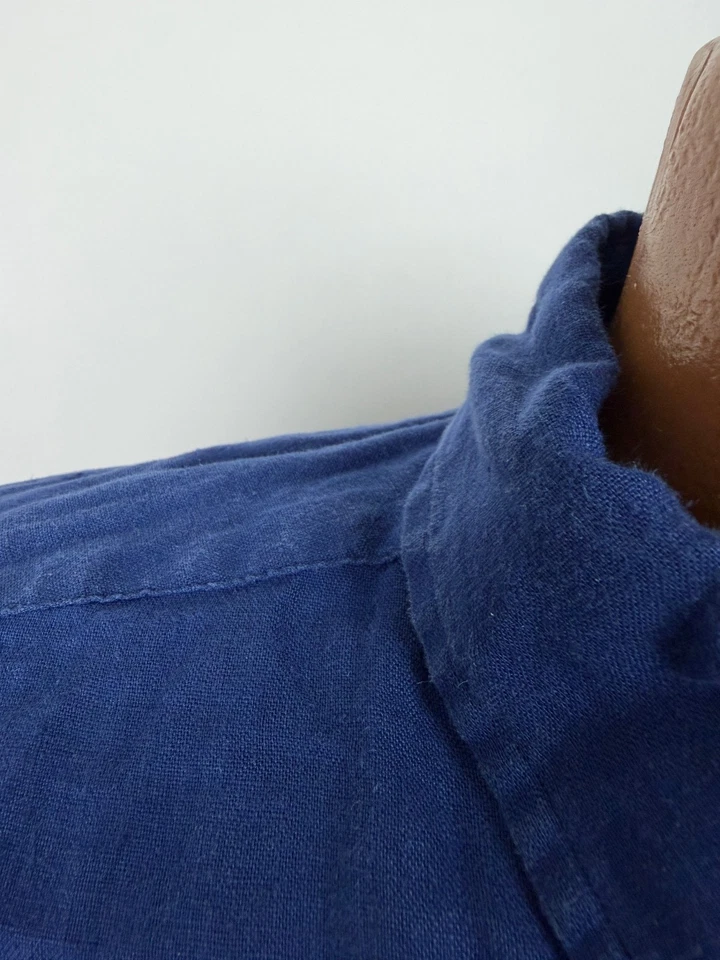 Ralph Lauren Shirt Men XL Linen Minimal Blue Button Down Outdoors Casual Preppy - Image 4 of 4