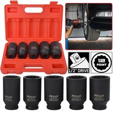 30mm 32mm 34mm 35mm 36mm Deep Impact Socket Set 1/2" Drive 12-Pt Hub Nut Socket