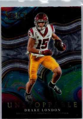 2022 Panini Select Draft Picks #US-DL Drake London Unstoppable Silver Prizm