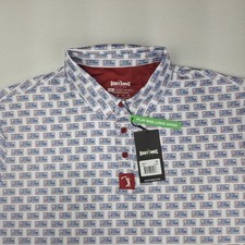Bogey Bros Golf Polo Shirt Mens XXL Assman Seinfeld Kramer Novelty Print White
