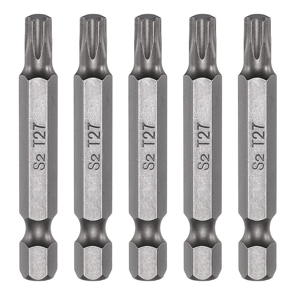 "5Pcs FüR T27 Magnetic Torx Schrauberbit 1/4\" Sechskantschaft 50Mm LäNge S2 Stahl"-image