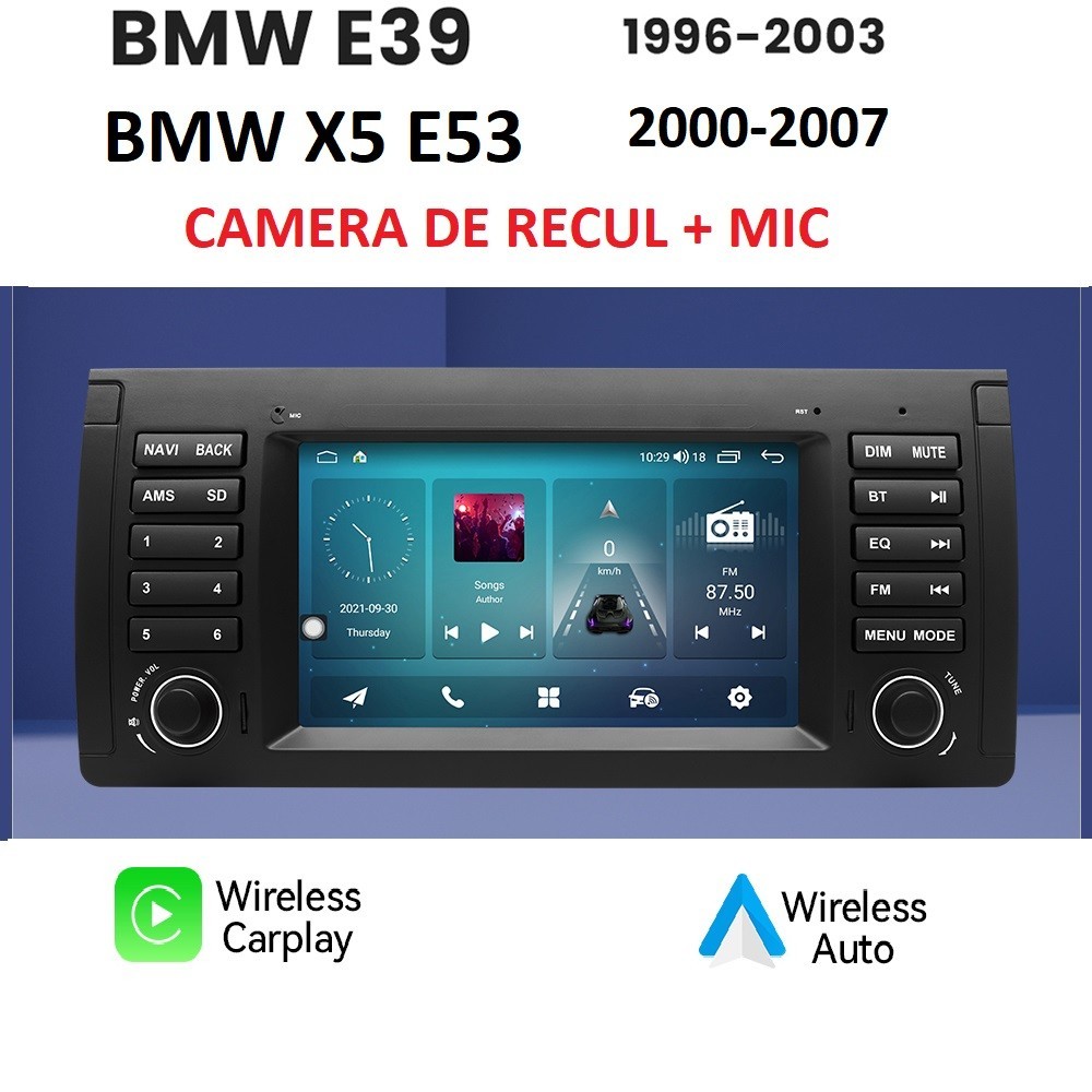 Écran Multimédia Carplay Android Auto BMW E39 E53 Autoradio GPS Caméra