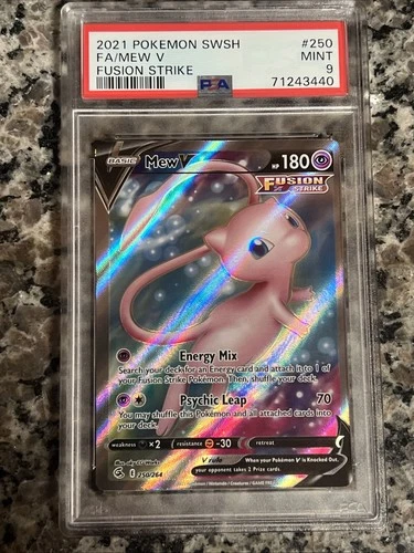 2021 Pokemon Mew V 250/264 Fusion Strike Full Art PSA 9
