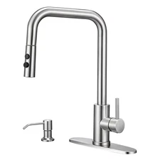 Kitchen Faucet with Pull Down Sprayer and Soap Dispenser Kitchen Sink Faucet ...