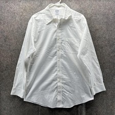 Brooks Brothers Dress Shirt Mens 16 White Regent Non Iron Supima Cotton Oxford