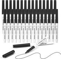 Permanent Marker, 30 Schwarze Permanentmarker Mit Ultra-Feiner Spitze, Wasserfes