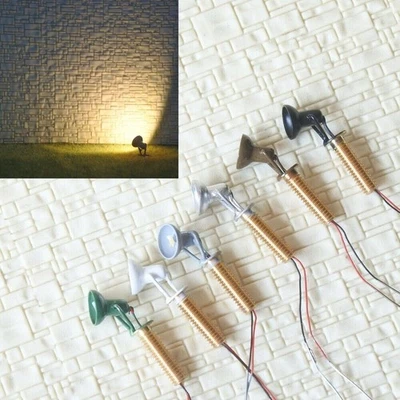 LED Flutlichtstrahler Flutlicht H0 TT Bau Strahler Fassadenstrahler 5 Stück - Bild 1 von 4