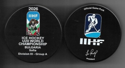 Eishockey Puck  GAME PUCK U 20 WM 2026  SOFIA BULGARIEN   DIVI 3 GR. A  DEL NHL