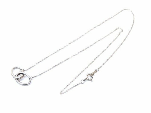 Tiffany Co Necklace Silver SV Double Circle Elsa Peretti - Picture 2 of 4