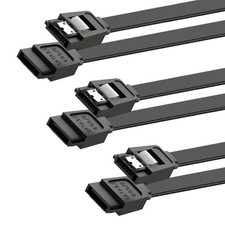 SATA Cable III for SSD HDD Data,3 PCS 6Gbps Straight Angle 15 Inch Sata Data Cab
