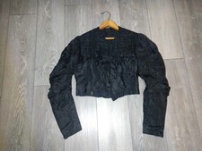 Antique Women's Black Silk Ruffled Design Bodice / Blouse   Victorian