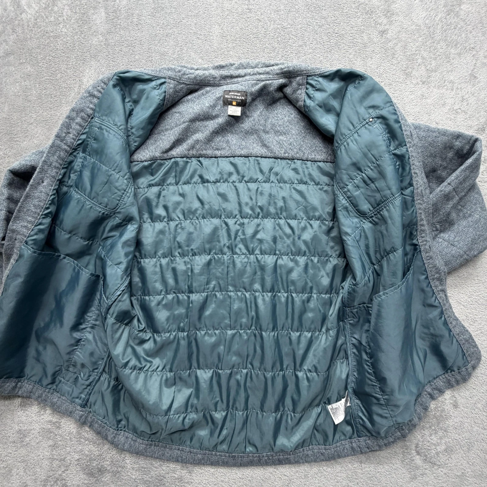 Quiksilver Jacket Mens L Gray Quilted Collared Lined Insulated Padded Waterman - product detail image 2