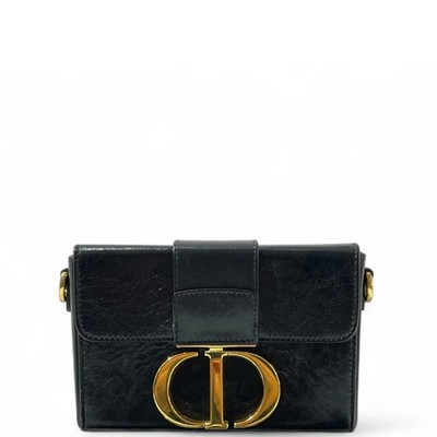 Dior 30 Montaigne Mini Box Bag Black Smooth Calfskin (ac061726a4r)