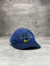 Vintage 90s Nike Embroidered Swoosh Spellout Snapback Hat OSFA Blue YOUTH