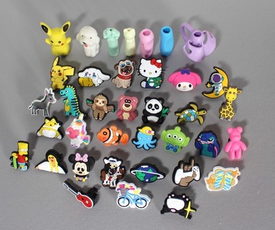 Pencil Slide On Soft Rubber Toppers Mixed Lot Of 37  Fun Decorative Designs