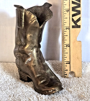 Vintage Solid Brass Western Cowboy boot decor figurine
