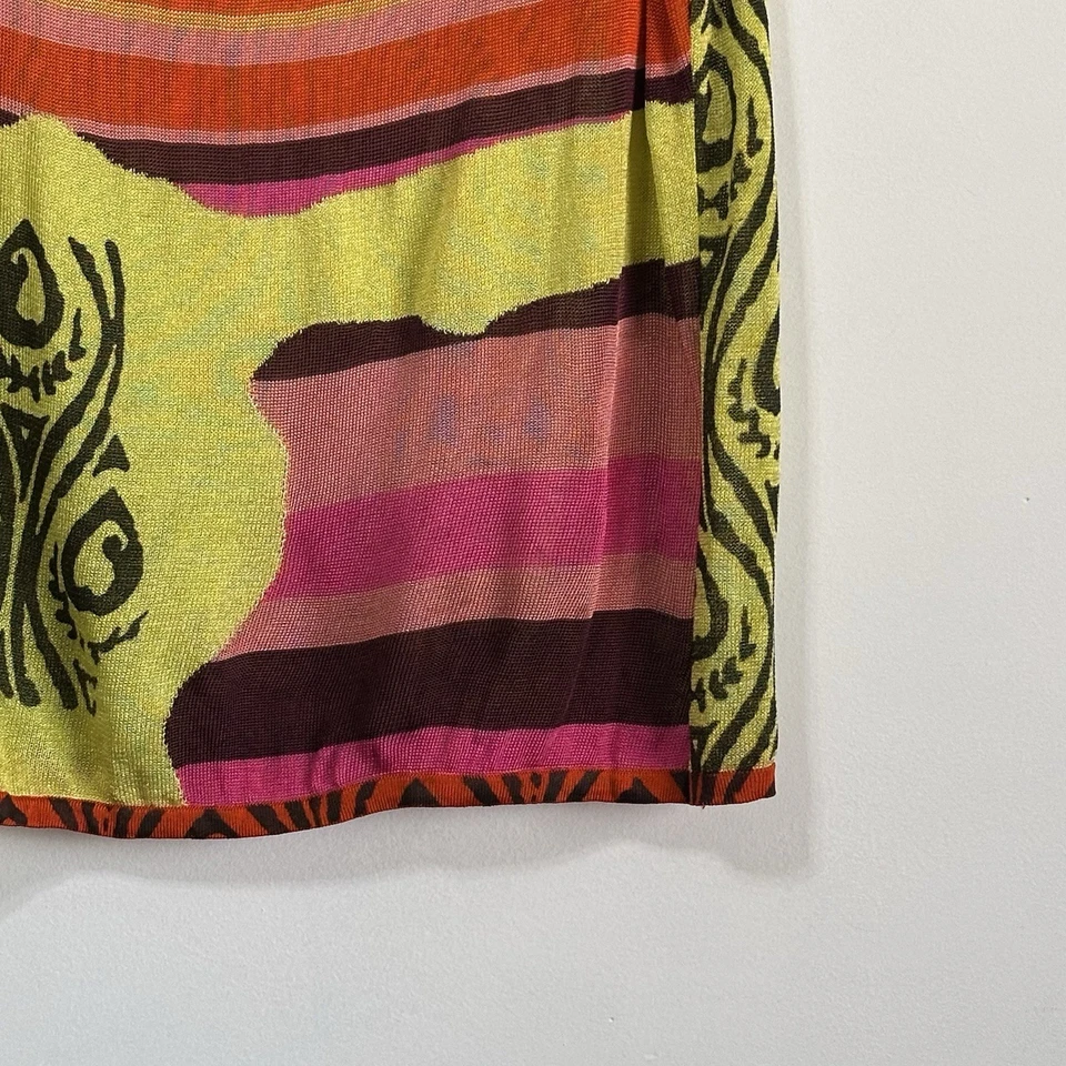 Camiseta sin mangas Christian Lacroix XL colorida malla sin mangas poliamida diseñador artístico DEFECTUOSA Foto 2 de 4