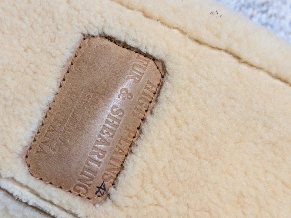 vintage SHEARLING sheepskin leather WESTERN brown vest 38 brown RANCHER cowboy - Image 4 of 4