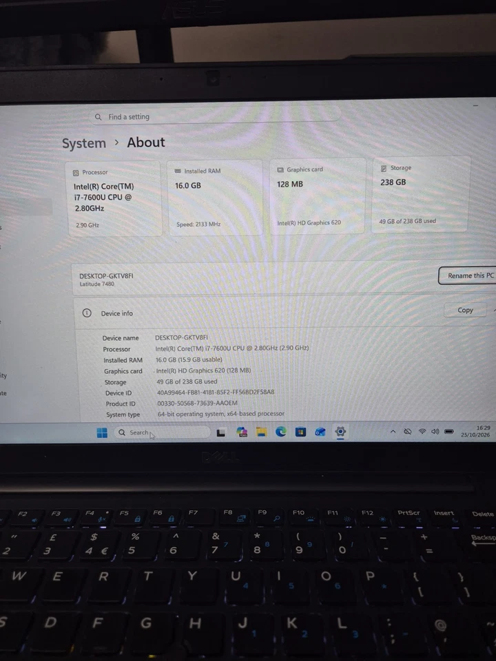 Dell Latitude 7480 · i7-7600U · 16GB · 256GB, photo 3 of 5