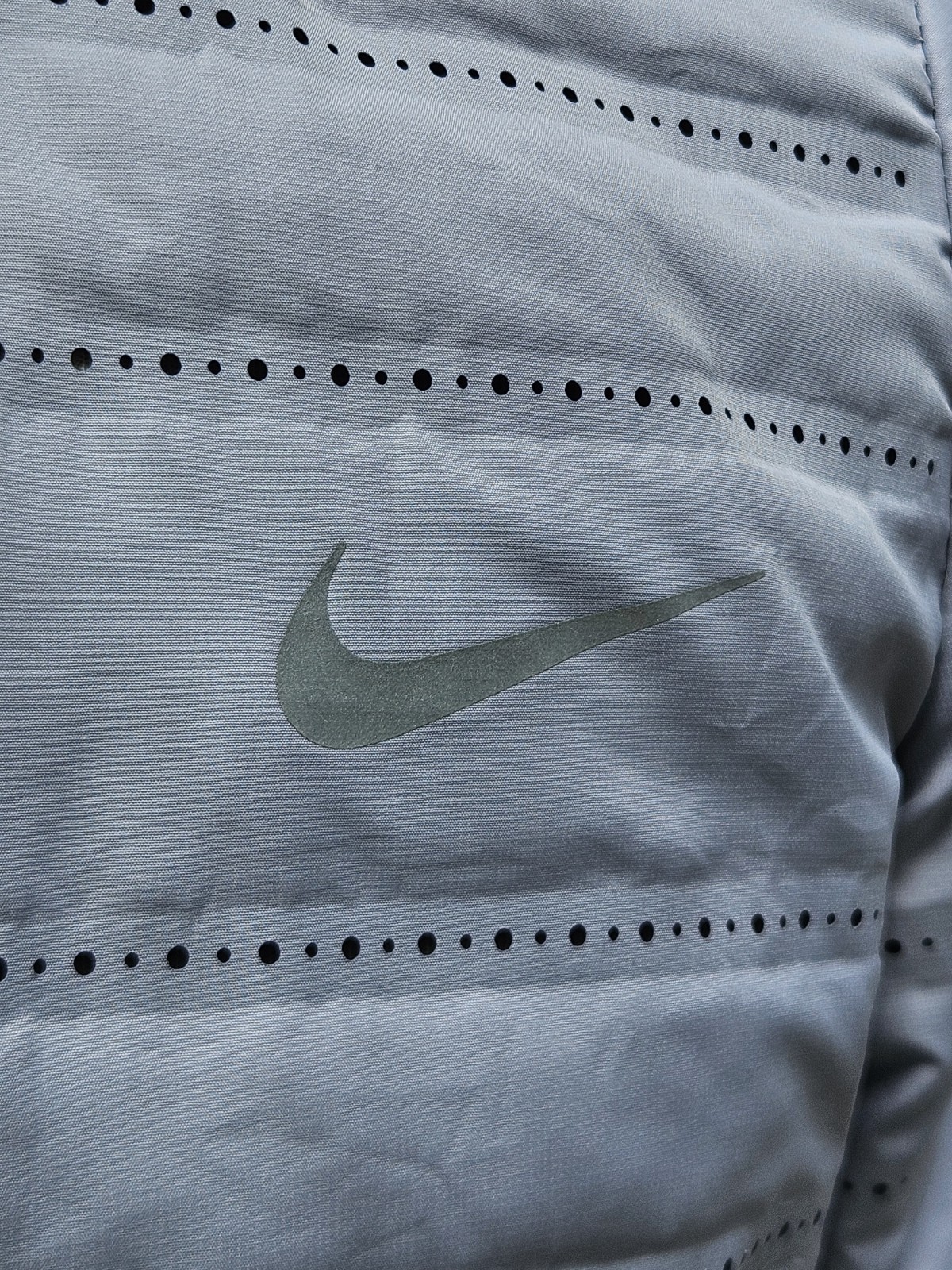 Nike Aeroloft Running Jacket Top Silver Lite Weight Tech Quilted Fleece UK Med image 4
