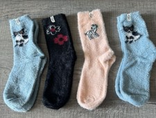UGG Fuzzy Cozy Socks One Size 4 Pairs Adult Women Multiple Colors and Designs