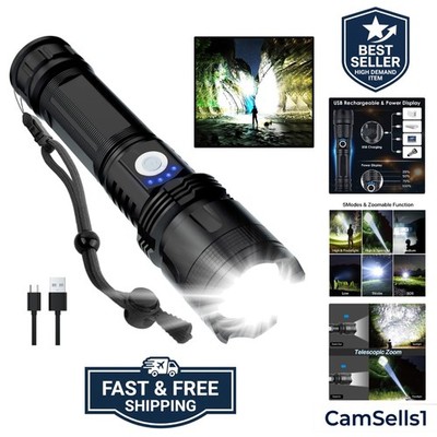 Rechargeable Flashlights High Lumens, 90000 Lumens Super Bright LED Flash Lig...
