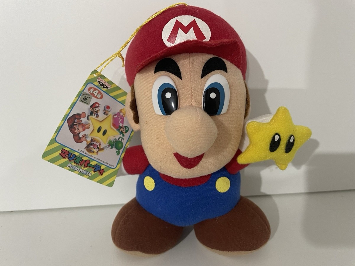 VINTAGE SUPER MARIO PARTY 8 INCH MARIO PLUSH SOFT TOY BANPRESTO